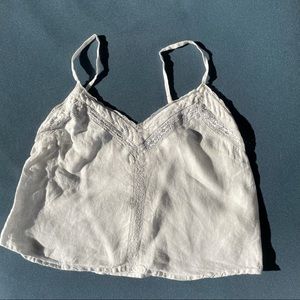 Aritzia Wilfred White Linen Tank